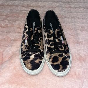 Superga low cheetah print sneakers